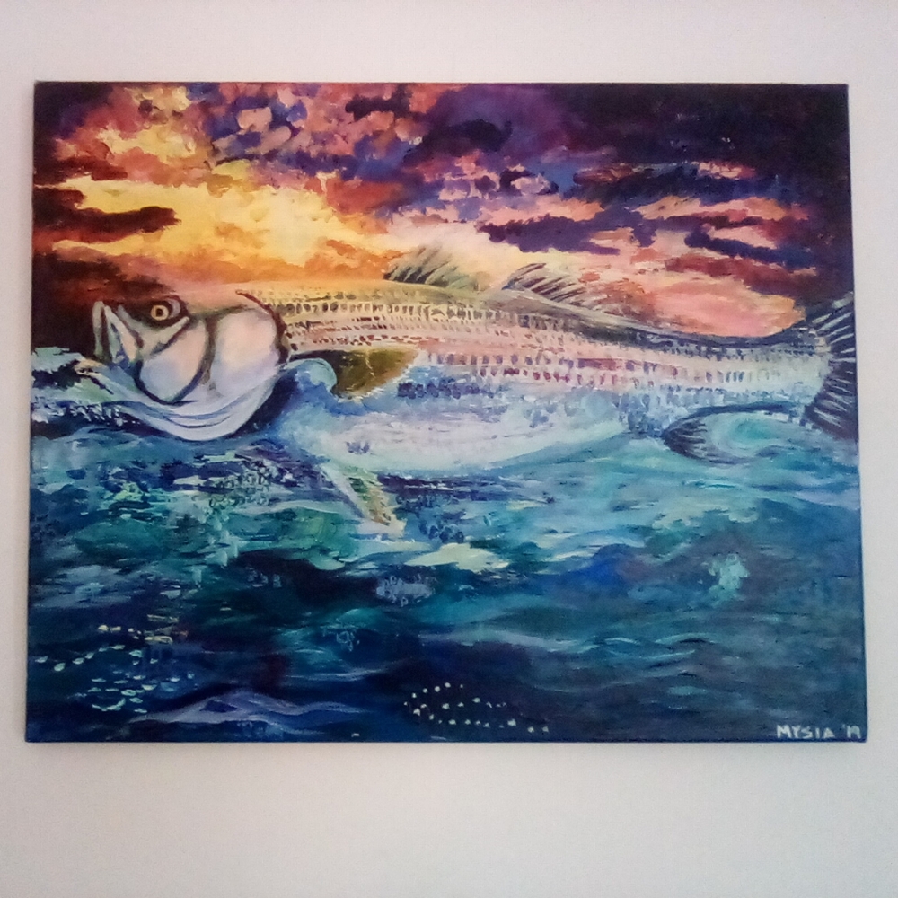 🐟Mysia's Fish Painting, "Sun Bass King"🎨